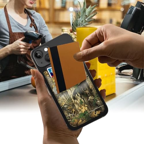 Rossy Cell Phone Wallet Adhesive Card Holder Stick on Wallet Pocket Lycra Credit Card ID Case With Camouflage Tree Stylish Pattern for Back of Phone for All Smartphones