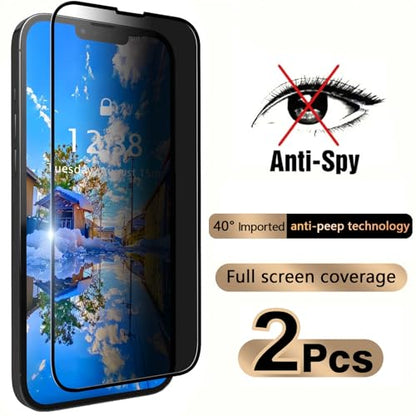 2 Pack Privacy Screen Protector Compatible with iPhone 7 Plus/8 Plus,HD Black 9H Hardness,Coverage Anti Spy Private Tempered Glass - color: 2 Pack, size: iPhone 7 Plus/8 Plus