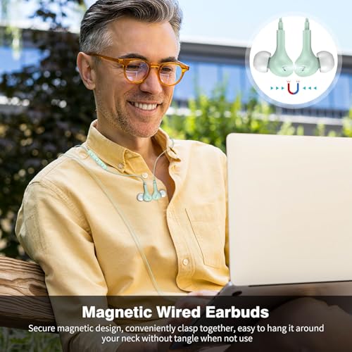 APETOO Wired Earbuds in-Ear Headphones 3.5mm Jack for Laptop/School Mint - color: Green