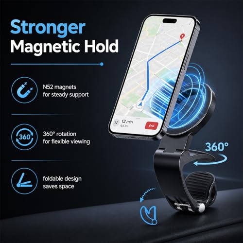 Magnetic Car Phone Holder for Dashboard(Magnetic Ring Included)