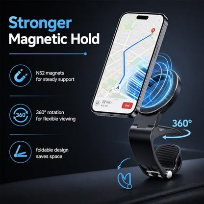 Magnetic Car Phone Holder for Dashboard(Magnetic Ring Included)
