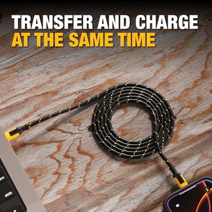DEWALT Heavy Duty USB C Cable, Jobsite 60 Watt USB C Cable, 4 ft - size: 4FT