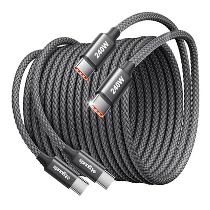 etguuds 240W USB C to USB C Cable 10ft, 2-Pack C to C Cable Fast Charging - size: 10ft