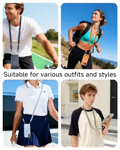 Crossbody Strap Compatible with iPhone 17/Air/Pro/Max Phone Cases & Other Device with Dual Lanyard Holes (Tan-Petite) - color: Tan-petite