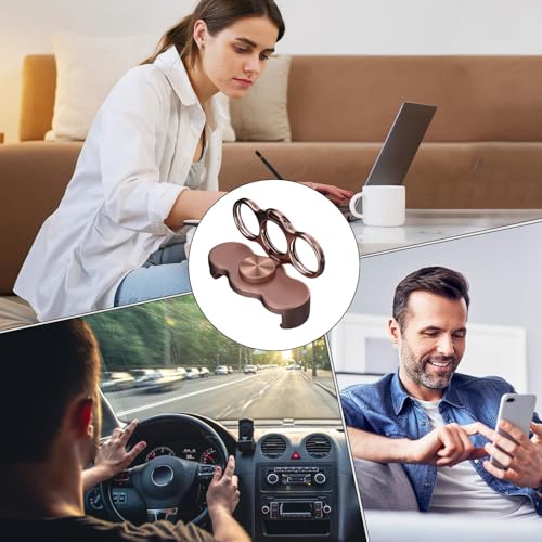 Double-Ring Three-Finger Back Clip Holder 360-Degree Rotating Mobile Grip Multipurpose Foldable Phone Grip Holder - color: Rose Gold