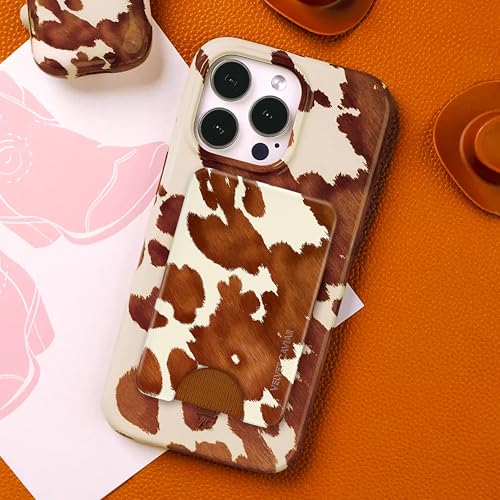 VELVET CAVIAR compatible with MagSafe Wallet 2.0 | Magnetic Card Holder Wallet for iPhone 17/16/15/14/13/12 or Phone Cases compatible with MagSafe | Cocoa Cow - color: Cocoa Cow
