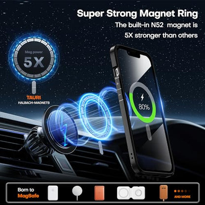 TAURI 3 in 1 Magnetic for iPhone 13 Pro Case, with 2X HD Screen Protector, 10 FT Drop Protection, Compatible with Magsafe Case for iPhone 13 Pro Phone Case 6.1 inch - Black - color: B-Magnetic Black