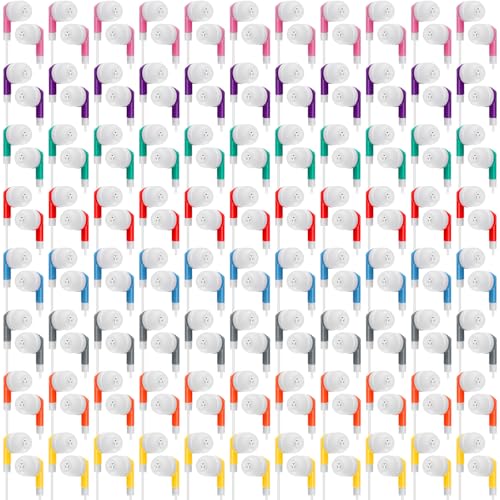 Kigeli 300 Packs Wired Earbuds Bulk, Multicolor - color: Multicolor