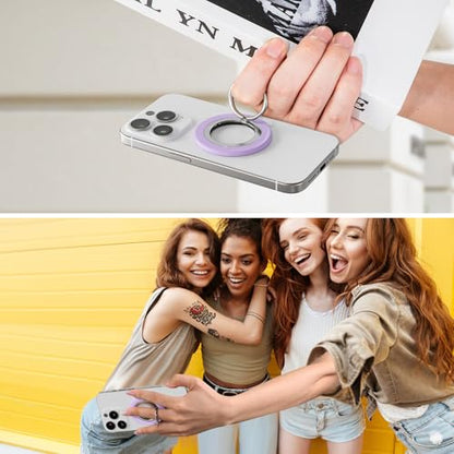 Magnetic Phone Ring Holder Grip Stand Dual Magnet Strong Magnetic Force - color: Purple