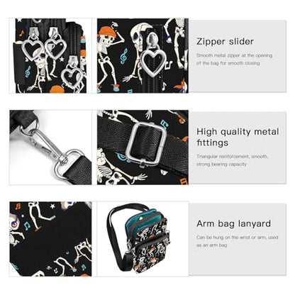 BIAOTIE Lightweight Small Crossbody bags Cell Phone Purses Travel Pouch Shoulder Bag for Women - color: Black-skeleton