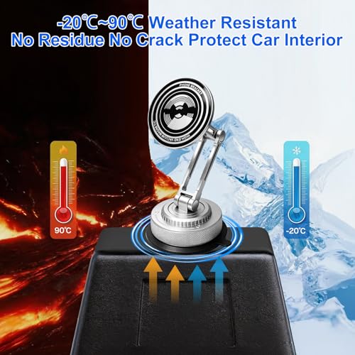 All-Metal Alloy Long Arm Magnetic Suction Cup Car Phone Mount(Silver) - color: Silver