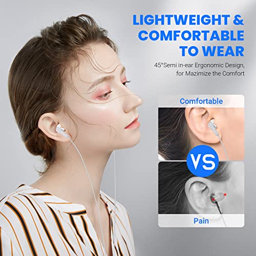 ASKUBSKU USB C Headphones for Google Pixel 11 10 9 Pro XL Fold 8 a 7, White - color: White