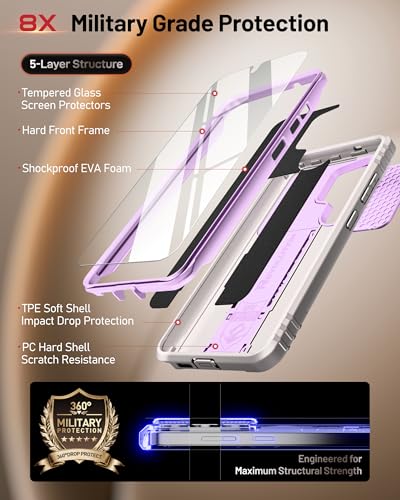 Poetic Revolution Case for Samsung Galaxy S26 Ultra, [Slide Camera Cover], [20FT Mil-Grade Drop Tested], Full-Body Military Grade Rugged Dual-Layer Shockproof Cover with Kickstand, Purple - color: Purple, size: Galaxy S26 Ultra
