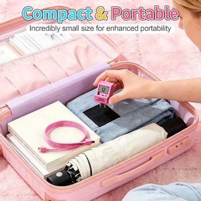 Aolcev for iPhone Charger 2 in 1 Dual USB A USB C Charger Block Retro 30W - color: Rose Pink
