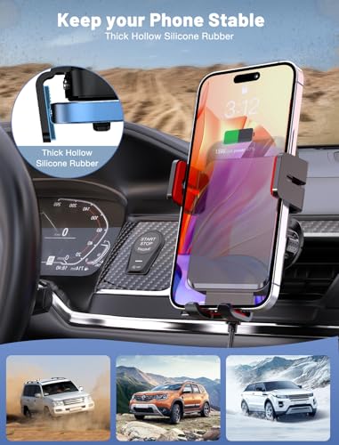 Wireless Car Charger Auto-Clamping Air Vent Car Mount 15W Fast Charging - color: Red