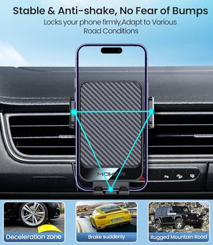 Wireless Car Charger 15W Fast Charging Dash Windshield Vent Car Mount - color: Light Black with qc 3.0