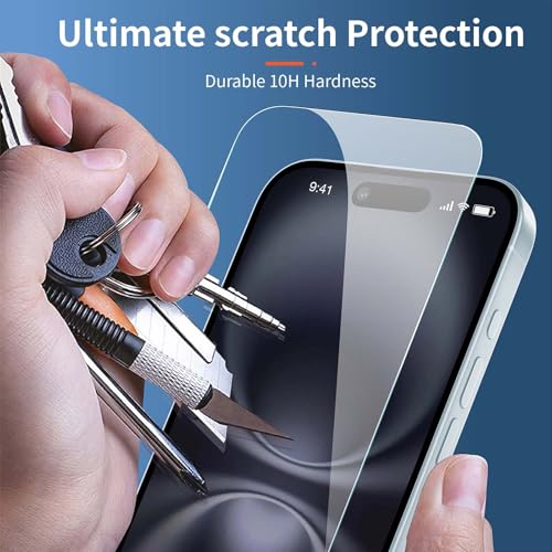 SAMKE 3-Pack iPhone 16 Plus & 15 Plus Tempered Glass Screen Protector, 6.7" - size: iPhone 16Plus and 15Plus