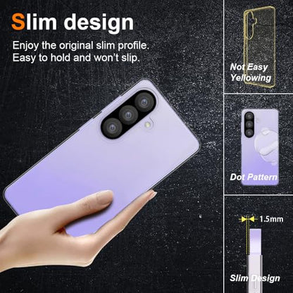 Silicone Clear for Samsung Galaxy A36 Case,Ultra Thin with Comfort Grip | Soft Slim-Fit TPU Galaxy A36 Phone Cover,Non-Slip,Shockproof Protection,Scrath-Resistant