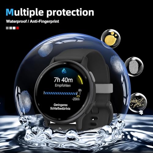 3 Pack for Garmin Vivoactive 5 Screen Protector (no glass), Self-Healing, 3D Full Screen Coverage Soft Film, Anti Scratch HD Clear Screen Protector for Garmin Vivoactive 5, Black - size: for Garmin Vivoactive 5