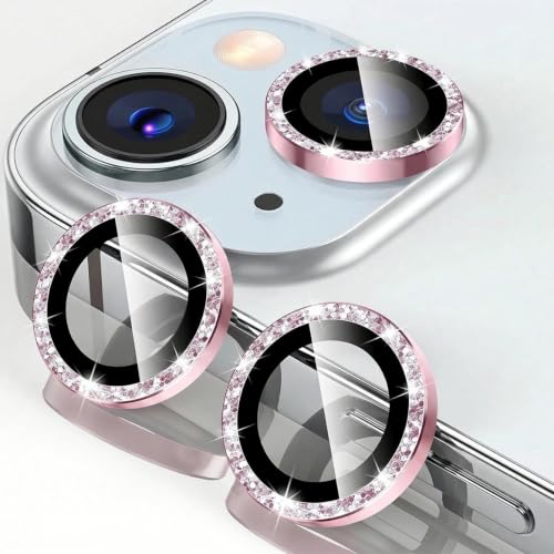 for iPhone 16 Pro/Max Camera Lens Protector Bling (Pink,iPhone 16/Plus) - color: Pink