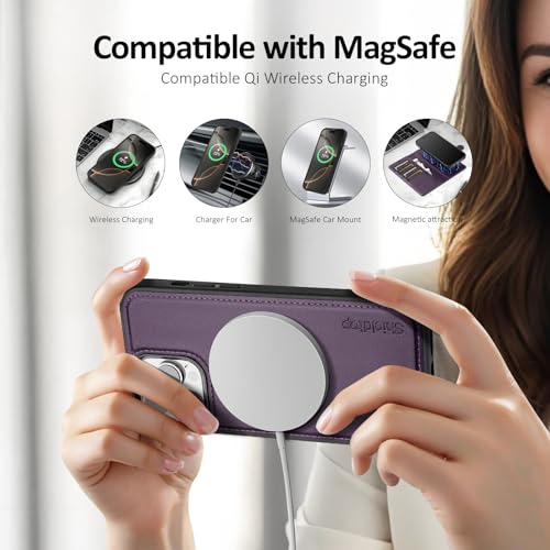 Shieldtop Compatible with MagSafe iPhone 13 Pro Max Wallet Case,Dark Purple - color: Dark Purple, size: iPhone 13 Pro Max - 6.7"