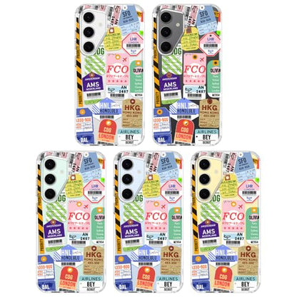 MOSNOVO Case for Samsung Galaxy S24 FE, [Buffertech 6.6ft Military-Grade Drop Protection] [Anti Peel Off Tech] Clear TPU Bumper Phone Case Cover Design - Air Ticket Labels - color: Clear - Air Ticket Labels, size: Samsung Galaxy S24 FE