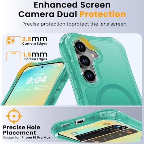 WRJ Magnetic Matte for Samsung Galaxy S26 FE Case,Samsung S25 FE Case [Fit for MagSafe][Military Grade Drop Protection] Translucent Shockproof Protective Phone Case-Mint Green - color: Mint Green, style: Matte