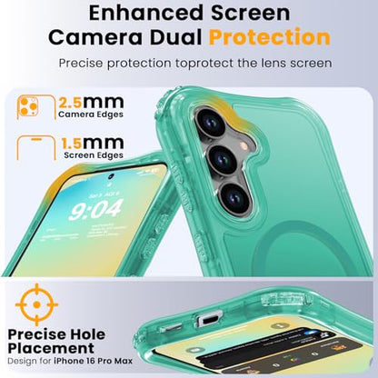 WRJ Magnetic Matte for Samsung Galaxy S26 FE Case,Samsung S25 FE Case [Fit for MagSafe][Military Grade Drop Protection] Translucent Shockproof Protective Phone Case-Mint Green - color: Mint Green, style: Matte