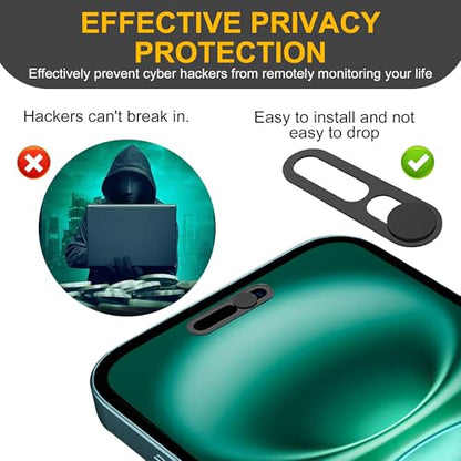 3 Pack Privacy Cover Compatible for iPhone 16/iPhone 16 Plus with 2 Front Camera Privacy Cover, Anti-Spy Camera Cover, Easy-Adhesive Design, Safeguard on iPhone 16/16 Plus,Black - size: iPhone 16/iPhone 16 PlusMax