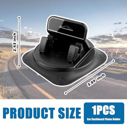 Car Dashboard Phone Holder,360° Rotation Car Phone Holder - color: Black