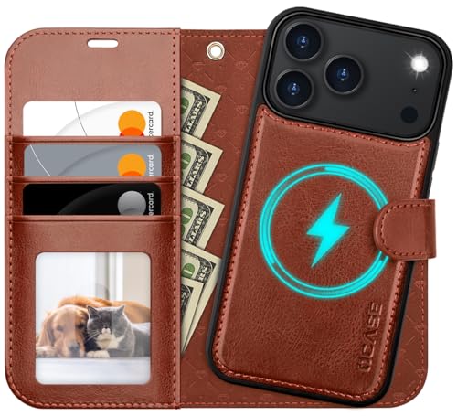 OCASE for iPhone 17 Pro Detachable Wallet Case with Card Holder, 2 in 1 PU Leather Flip Folio with RFID Blocking Stand Wrist Strap Shockproof Phone Cover 6.3 Inch 2025, Dark Brown - color: Dark Brown, size: iPhone 17 Pro