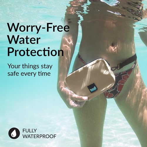 Booe Waterproof Belt Bag - Waterproof Fanny Pack - Warm Sand | 100% Waterproof Bag, IP67 Submersible, Airtight TRU Zip, Floats, Fits All Phones, Touchscreen-Friendly, Crossbody/Waist Pack - color: Warm Sand