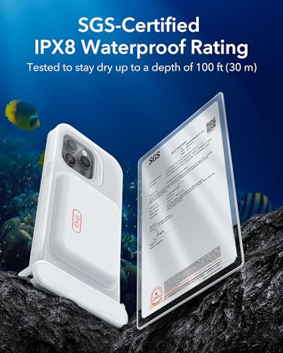 ESR Waterproof Phone Pouch for iPhone 15 Pro Max /14 Pro Max, Clear | Underwater Touch Sensitivity, IPX8 Floating Waterproof Cellphone Case with Lanyard, Dry Bag for Snorkeling - color: Clear