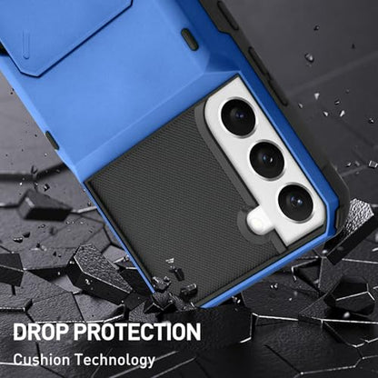 Wallet Case for Samsung Galaxy S22 Plus Case with 4 Card Holder Blue - color: Blue, size: Samsung Galaxy S22 Plus