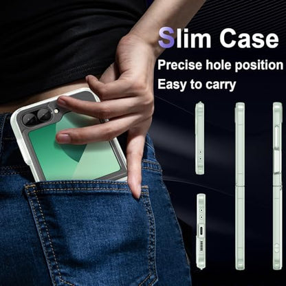 Case for Samsung Galaxy Z Flip 6, Military Grade Drop Protection Clear Phone Case, Yellowing Resistant, Anti-Scratch Hard PC Back, Shockproof Hard Ultra-Thin Protective Cover, Transparent - size: Samsung Galaxy Z Flip6