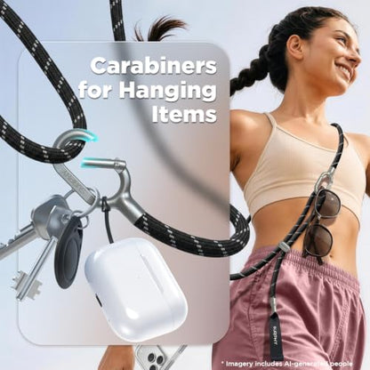 SURPHY Phone Lanyard Crossbody, Phone Strap Crossbody with 2 Tether Tabs - color: Gray & Black