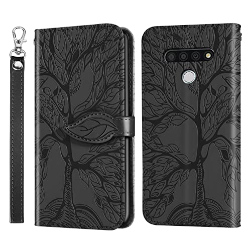 LG Stylo 6 Wallet Case with Card Holder/Slot,PU Leather Flip Folio Shell [Magnetic Closure][Wrist Strap][Kickstand] Shockproof Cover Fit LG Stylo 6(6.8''),Black - color: Black, size: LG Stylo 6