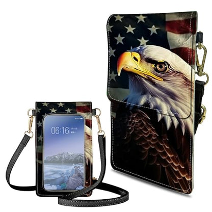 Small Crossbody Bags with Adjustable Shoulder Strap - color: Eagle Flag