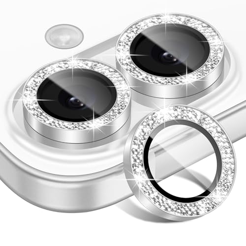 Matekxy for iPhone 17 Camera Lens Protector Glitter Individual Cover - color: White