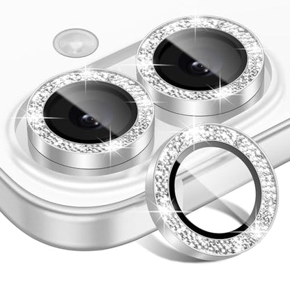 Matekxy for iPhone 17 Camera Lens Protector Glitter Individual Cover - color: White