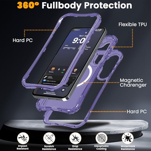 WRJ Magnetic Matte for Samsung Galaxy S26 FE Case,Samsung S25 FE Case [Fit for MagSafe][Military Grade Drop Protection] Translucent Shockproof Protective Phone Case-Violet - color: Violet, style: Matte