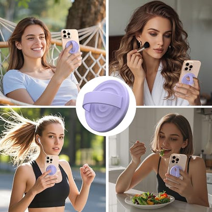 Magnetic Phone Grip for MagSafe, Silicone Ring Grip, Lilac Purple - color: Lilac Purple
