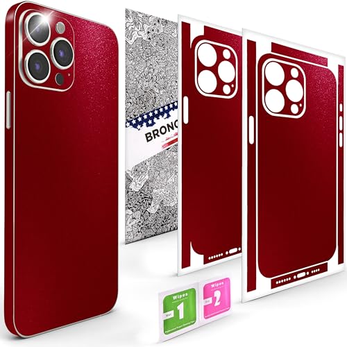 2Pcs Skin Wrap Compatible for iPhone 15 Pro – Slim Decal Vinyl Protective Film for Sides & Back – Sleek Fit, Premium Look – Compatible with All iPhone 15 Pro Cases - Glossy Cherry Red - color: Glossy Cherry Red
