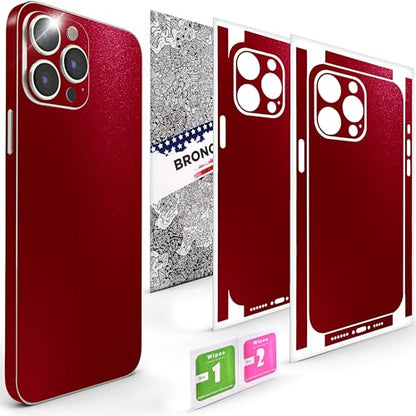 2Pcs Skin Wrap Compatible for iPhone 15 Pro – Slim Decal Vinyl Protective Film for Sides & Back – Sleek Fit, Premium Look – Compatible with All iPhone 15 Pro Cases - Glossy Cherry Red - color: Glossy Cherry Red