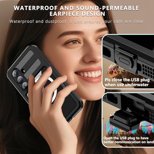 Waterproof Phone Case for Samsung Galaxy S26 Protective Black - color: Black, size: Samsung Galaxy S26