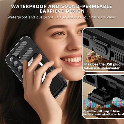 Waterproof Phone Case for Samsung Galaxy S26 Protective Black - color: Black, size: Samsung Galaxy S26