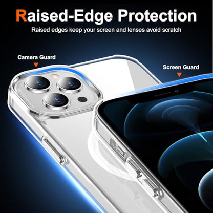 for iPhone 12 Pro Max Case Clear, Compatible with Magsafe, Anti-Yellowing, Military-Grade Protection, Shockproof Slim Magnetic Phone Case Cover, Transparent - color: A-Clear, size: iPhone 12 Pro Max
