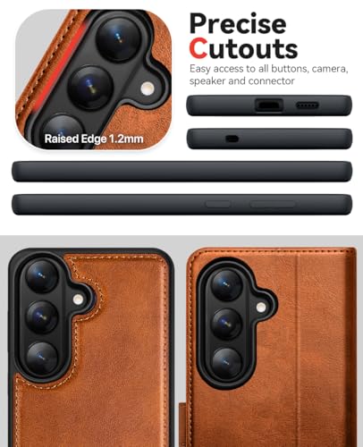 OCASE for Samsung Galaxy S26 Detachable Wallet Case with Card Holder, [2 in 1] PU Leather Flip Folio Case with RFID Blocking Stand Wrist Strap Shockproof Phone Cover 2026, Brown - color: Brown, size: Samsung Galaxy S26