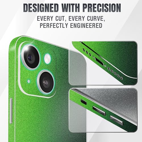 2Pcs Skin Wrap Compatible for iPhone 14 – Slim Decal Vinyl Protective Film for Sides & Back – Sleek Fit, Premium Look – Compatible with All iPhone 14 Cases - Glossy Olive Green - color: Glossy Olive green