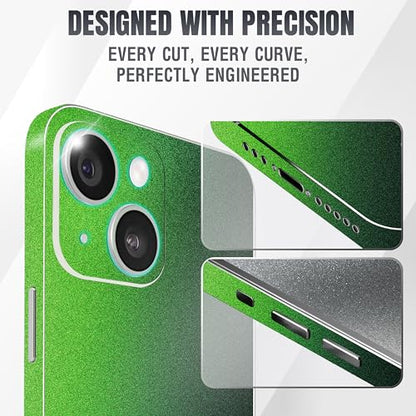 2Pcs Skin Wrap Compatible for iPhone 14 – Slim Decal Vinyl Protective Film for Sides & Back – Sleek Fit, Premium Look – Compatible with All iPhone 14 Cases - Glossy Olive Green - color: Glossy Olive green